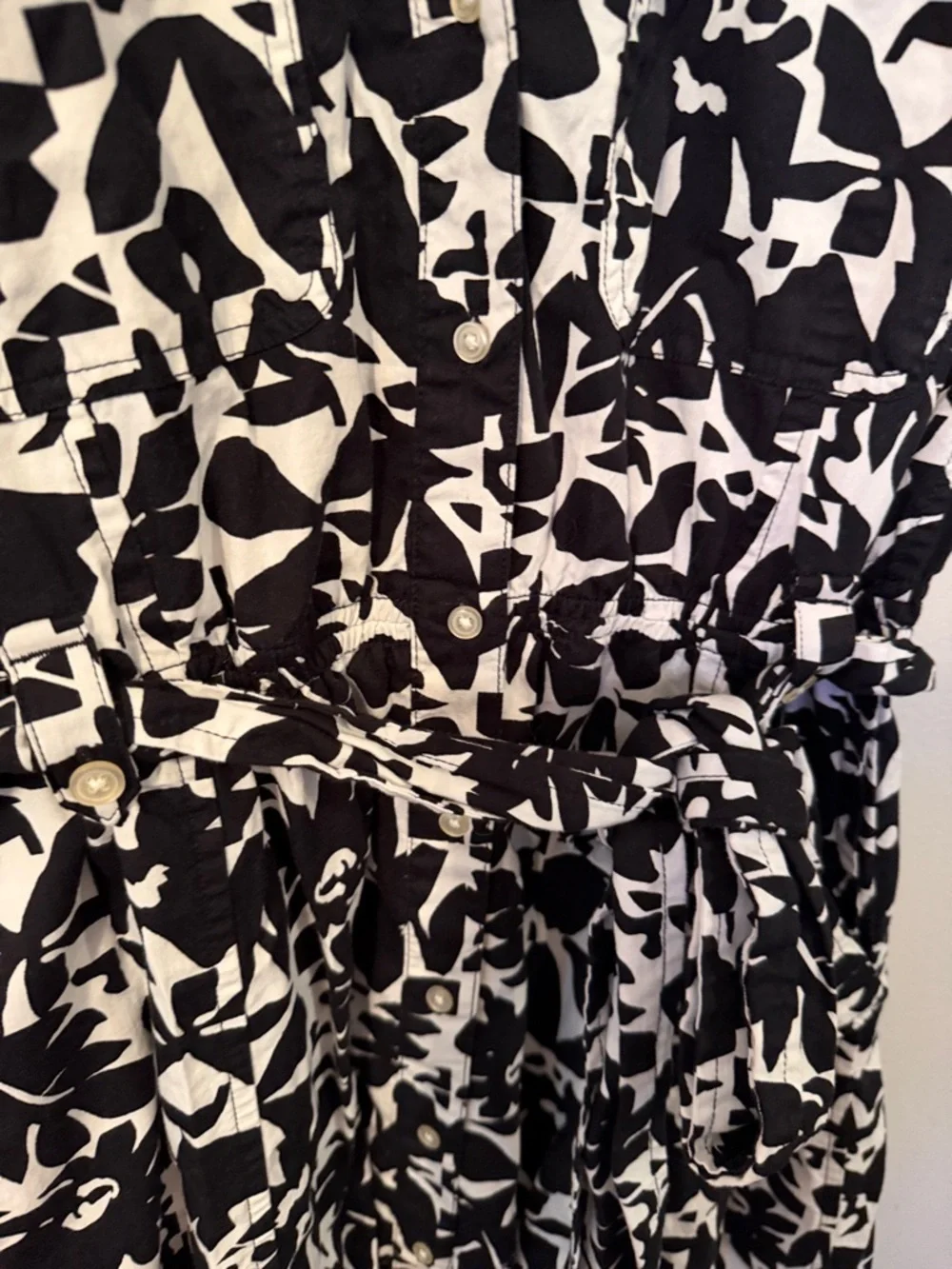 Free Assembly Black and White Belted Utility Dress [Size: M] - Picture 10 of 12